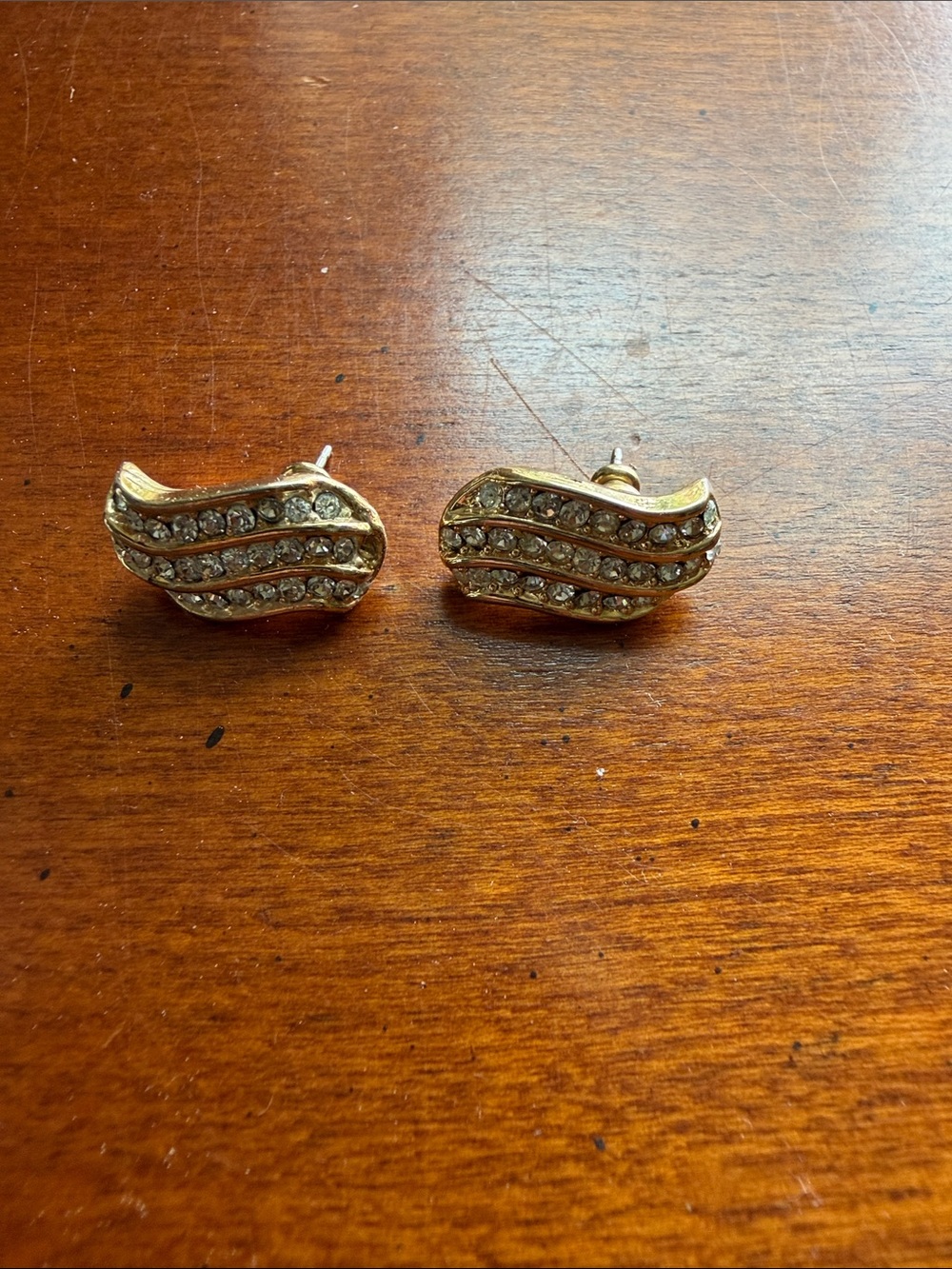 Gold-Tone Crystal Wave Stud Earrings - Women's Jewelry